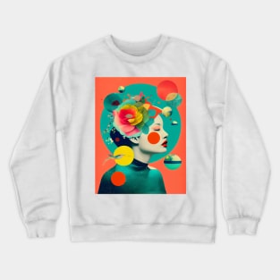 Abstract woman in pop-art style portait Crewneck Sweatshirt